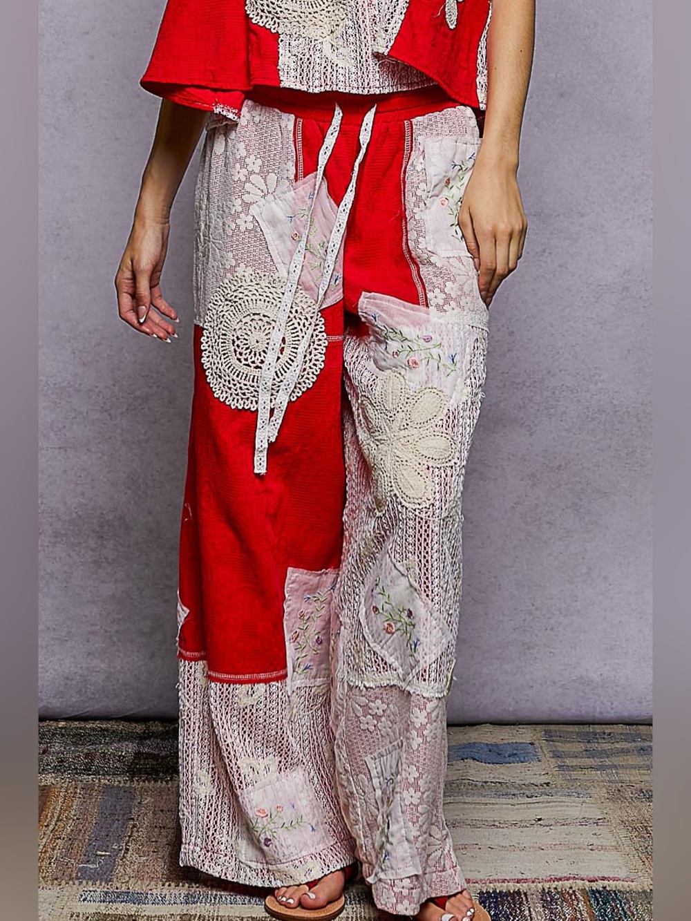 POL “ Dream Patch “ Patchwork Pants | Ruby